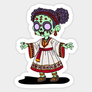 Cute Ethiopian Zombie Sticker